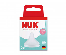 Антиколик биберон за хранене от силикон Nuk Perfect Match Flow control, 2 броя, 6м+ 10124034