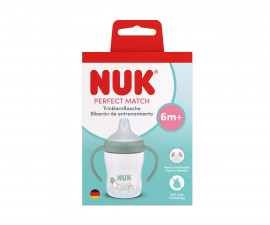 Бебешко пластмасово шише със силиконов накрайник за сок Nuk Perfect Match, 150 мл, 6м+, Овца, зелено 10215379