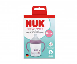 Бебешко пластмасово шише със силиконов накрайник за сок Nuk Perfect Match, 150 мл, 6м+, Хипо, лилаво 10215380