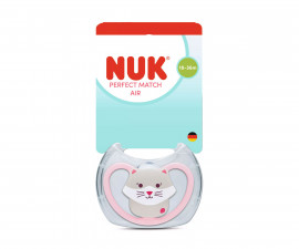 Ортодонтска силиконова залъгалка Nuk Perfect Match Air, 1 брой, с кутийка, 18м+, Коте 10177226