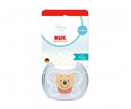 Ортодонтска силиконова залъгалка Nuk Perfect Match Air, 1 брой, с кутийка, 0-6м, Мечо Пух, бял 10175361