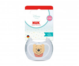 Ортодонтска силиконова залъгалка Nuk Perfect Match Air, 1 брой, с кутийка, 6-18м, Мечо Пух, бял 10176354