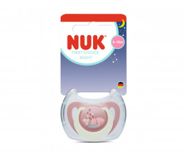 Ортодонтска силиконова залъгалка Nuk First Choice, 1 брой, с кутийка, 6-18м, Night Заек 10176379