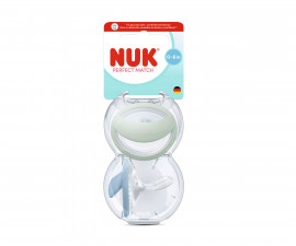 Ортодонтски силиконови залъгалки Nuk Perfect Match, 2 броя, 0-6м, с кутийка, Mommy Feel зелено/синьо 10175336