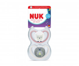 Ортодонтски силиконови залъгалки Nuk Perfect Match Air, 2 броя, с кутийка, 0-6м, Овца 10175352