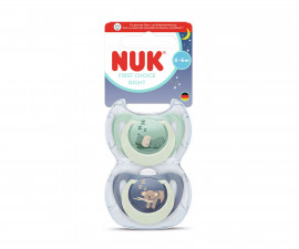 Ортодонтски силиконови залъгалки Nuk First Choice, 2 броя, с кутийка, 0-6м, Night Хипо/Коала, момче 10175386