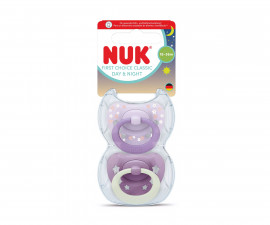 Ортодонтски силиконови залъгалки Nuk First Choice, 2 броя, с кутийка, 18+м, Day&Night, момиче 10177264