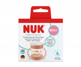 Неразливаща се чаша за пиене на вода Nuk First Choice mini Magic Cup, 160 мл, 6м, Маймуна, оранжева 10255723