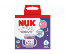 Неразливаща се чаша за пиене на вода Nuk First Choice mini Magic Cup Night, 160 мл, 6м, Мечка, розова 10255733