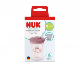 Детска неразливаща се пластмасова чаша със сламка Nuk First Choice, 230 мл, 12м, Коала, розова 10255764