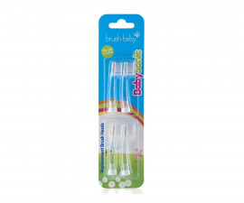 BrushBaby BRB085 - Replacement Baby Sonic Electric Toothbrush Heads 18-36 mths (4 Pack)