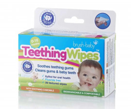 BrushBaby BRB109 - Biodegradable Baby Teething Wipes | Teething Remedies For Babies
