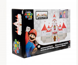 Jakks Pacific 417154 - Super Mario Movie Mini World DLX Peach Castle Playset(included Mario + Peach figure)