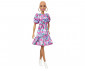 Игрален комплект за деца кукла Barbie - Fashionistas, лилава рокля на цветя FBR37 thumb 2