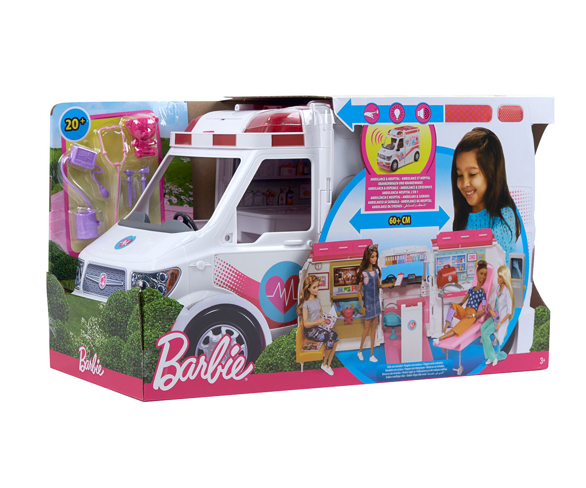 Детска играчка - Барби, игрален комплект с линейка - мобилна клиника