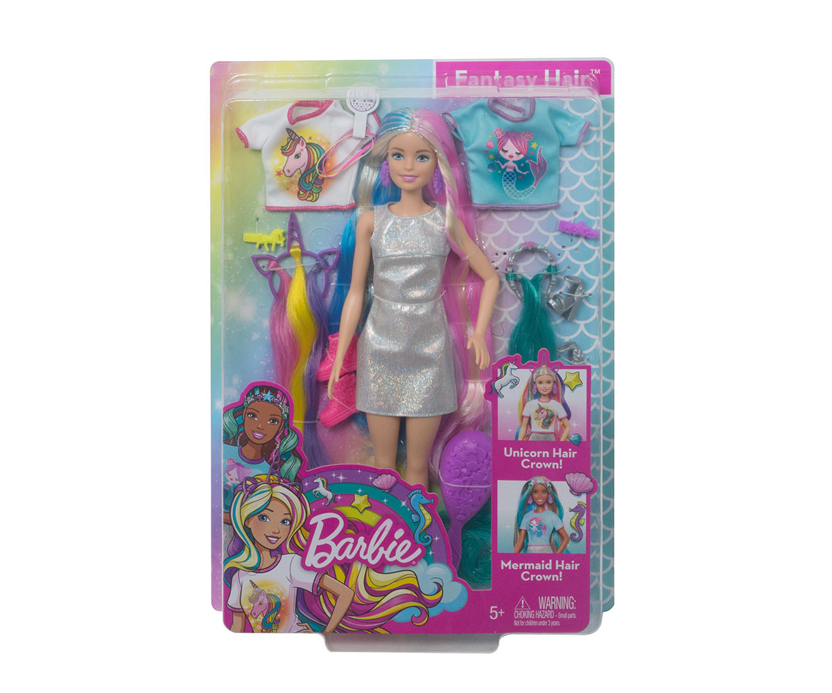 Комплект за игра Барби с блестяща дълга коса