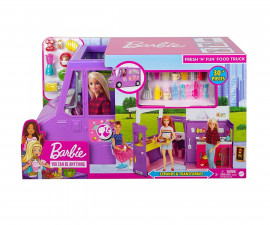 Детска играчка за момиче кукла Barbie - Комплект камион за приготвяне на храна