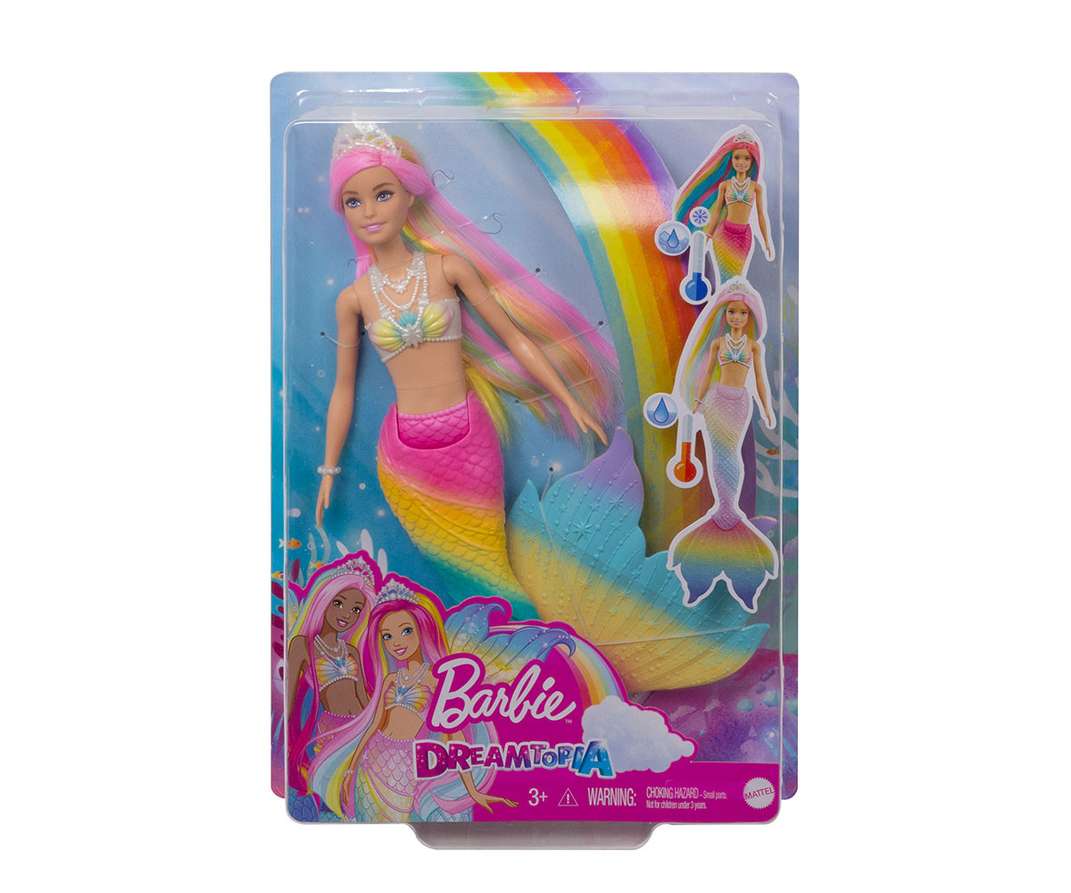 Детска играчка модни кукли Barbie GTF89 - Русалка с променящ се цвят