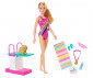 Игрален комплект кукла Barbie - Барби на път: Плувкиня GHK23 thumb 2