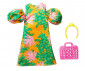 Кукла Barbie - Модни дрехи, оранжева рокля със зелени цветя GWD96 thumb 2