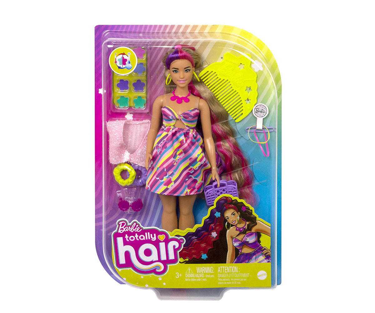 Игрален комплект за деца Кукла Barbie - Кукла с дълга коса и цветя HCM89