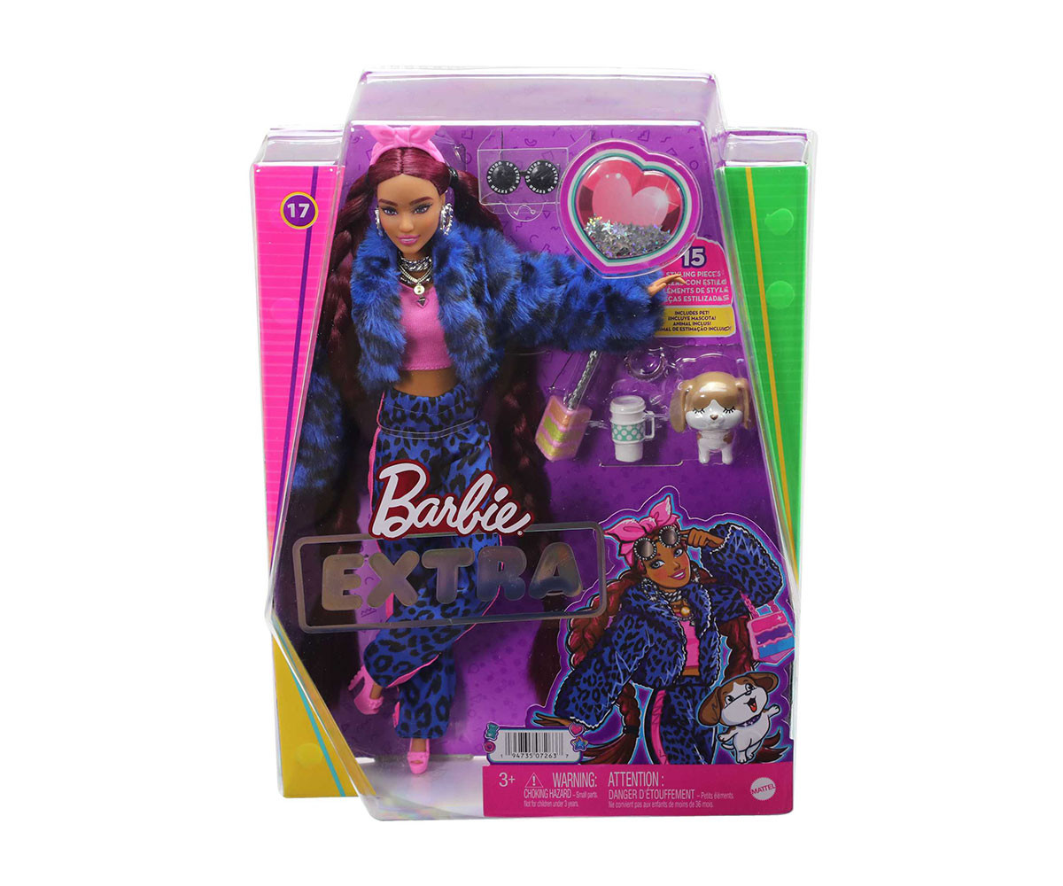Игрален комплект за деца Кукла Barbie - Екстра: Със син леопардов анцуг HHN09