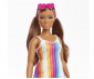 Кукла Barbie - От рециклирана пластмаса, кестенява коса и шарена рокля GRB38 thumb 3