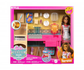 Игрален комплект за деца с кукла Barbie - С кухня JCT06