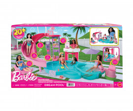 Игрален комплект за деца за кукла Barbie - Басейн с пързалка и 20 аксесоара JFP01