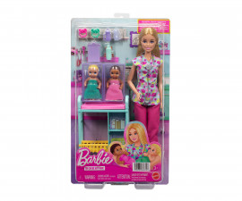Игрален комплект за деца с кукла Barbie - Педиатър, блондинка JMK12