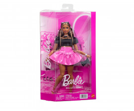 Игрален комплект за деца с кукла Barbie - Луксозен стил: С розова пола и черен топ JJN74
