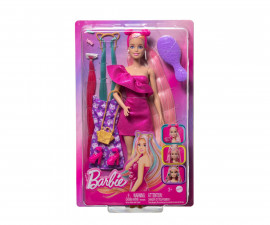 Игрален комплект за деца с кукла Barbie - С много дълга цветна коса за прически Mattel JDC85