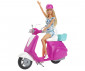 Игрален комплект за деца с кукла Barbie - Барби с розов скутер GBK85 thumb 3