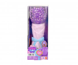 Игрален комплект за деца с кукла Barbie - Petal Pop: Барби с изненада, лилава маргаритка JMF58
