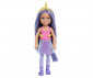 Игрален комплект за деца с кукла Barbie - Челси, с лилава коса и жълта диадема с рог JKH58 thumb 3