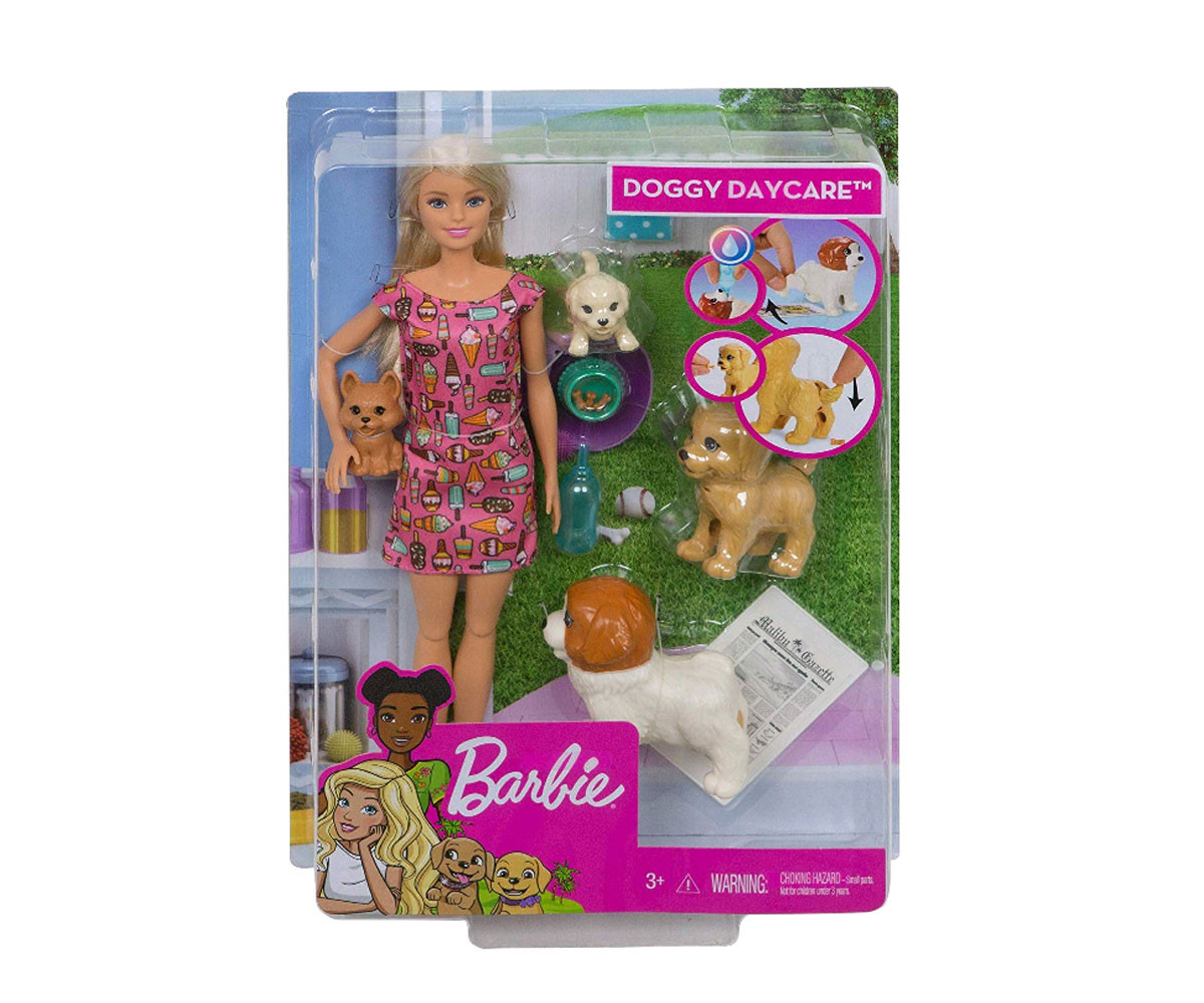 паритет невъоръжен регулируем Детска модна кукла Barbie - Комплект Барби с кученца | КОМСЕД