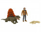 Играчка динозавър за момчета от филма Джурасик свят - Фигурки човек и динозавър, Dr.Alan Grant&Dimetrodon HDX46 thumb 2