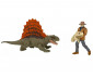 Играчка динозавър за момчета от филма Джурасик свят - Фигурки човек и динозавър, Dr.Alan Grant&Dimetrodon HDX46 thumb 3