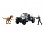 Играчка динозавър за момчета от филма Джурасик свят - Комплект за игра с камион, фигура на човек и динозавър HKY13 thumb 3