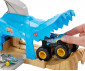 Детска играчка коли, камиони, комплекти Hot Wheels GKY01 Hot Wheels: Monster Jam Гараж с изстрелвачка за голямо бъги, Team Shark Wreak thumb 3
