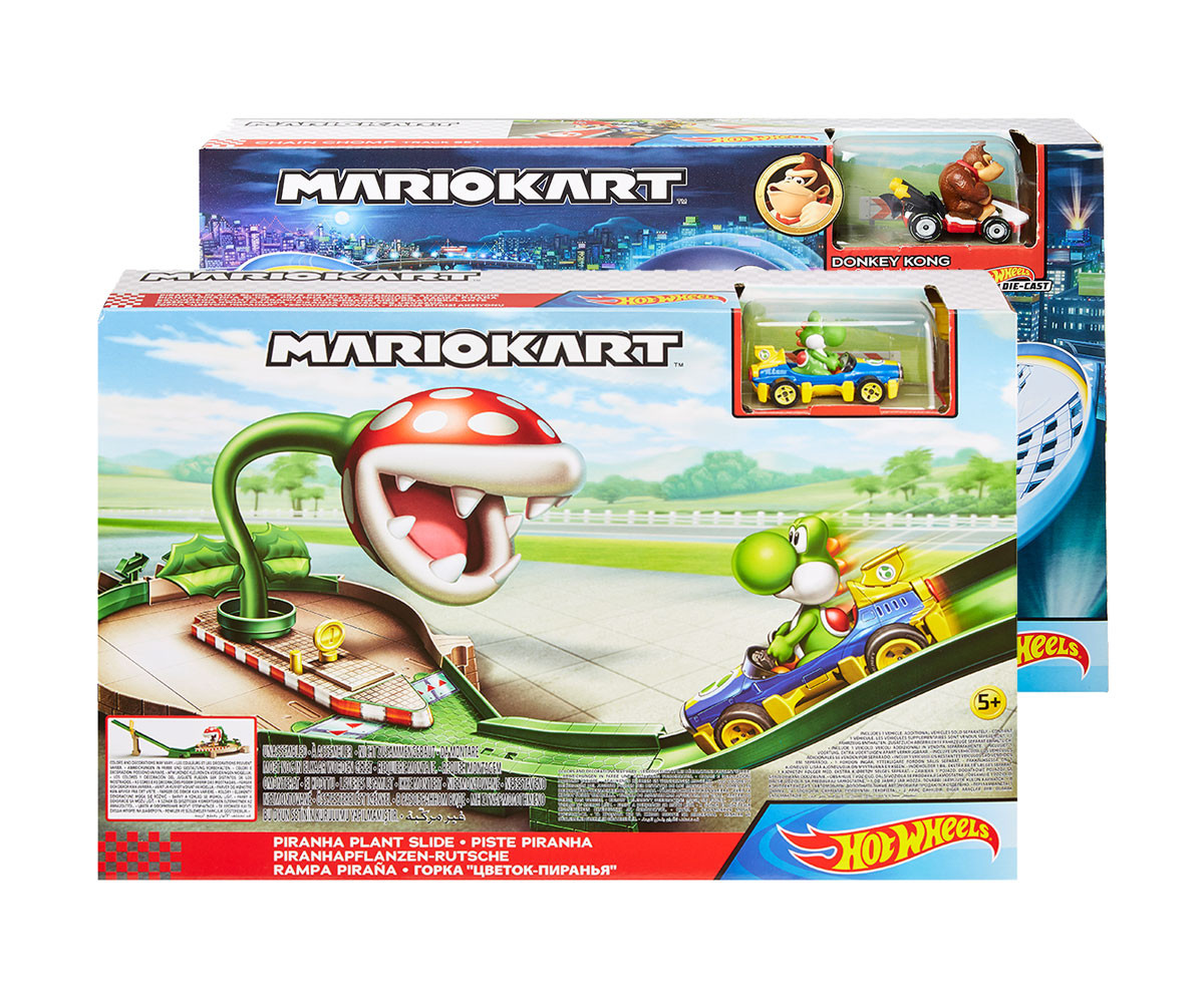 Детска играчка за момче Hot Wheels - Супер Марио колички, комплект писта с количка GCP26