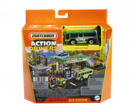 Комплект за игра за момчета екшън шофьори Matchbox, Bus Station HJT89
