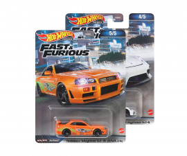 Комплект за игра за момчета Hot Wheels - Бързи и яростни количка 1:64, асортимент HNW46