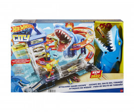Комплект за игра за момчета Hot Wheels City - Писта с атакуващата акула HDP06