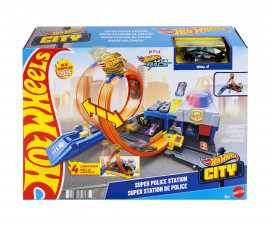 Комплект за игра за момчета Hot Wheels City - Комплект полицейски участък JBM71