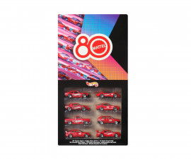 Играчка за момчета Hot Wheels - Комплект от 8 колички, 80 години Mattel JGK09