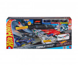 Играчка за момчета Hot Wheels Racing - Състезателна писта Formula 1 Racing Grand Prix с 3 колички JDY16