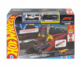 Играчка за момчета Hot Wheels Racing - Стартова състезателна писта Racing Formula 1 (нови отбори) JNN35