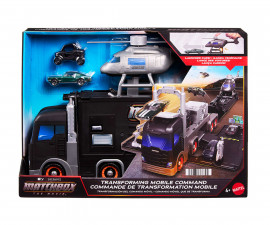 Комплект за игра за момчета Matchbox - The Movie: Трансформиращ мобилен команден център с хеликоптер JJB32
