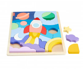 Детска образователна играчка от дърво Fisher Price, пъзел космос HXY42